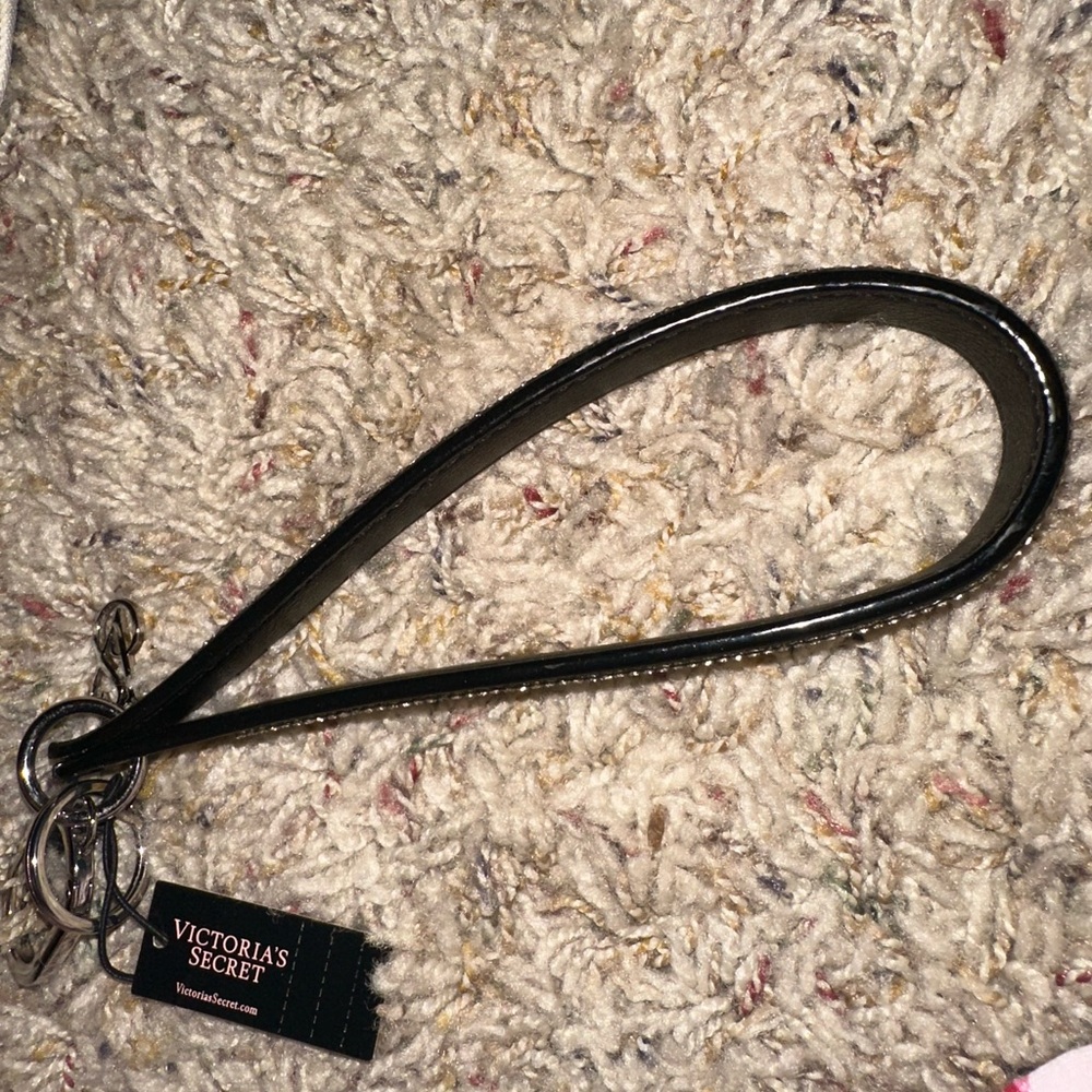 Shine narrow black and silver wristlet keychain shiny Victoria’s Secret 🤍🖤✨ - Picture 2 of 5